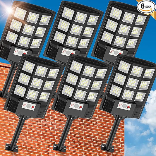 Solar Street Lights Outdoor Waterproof, 6500K LED Dusk to Dawn Solar Light by Vipzon