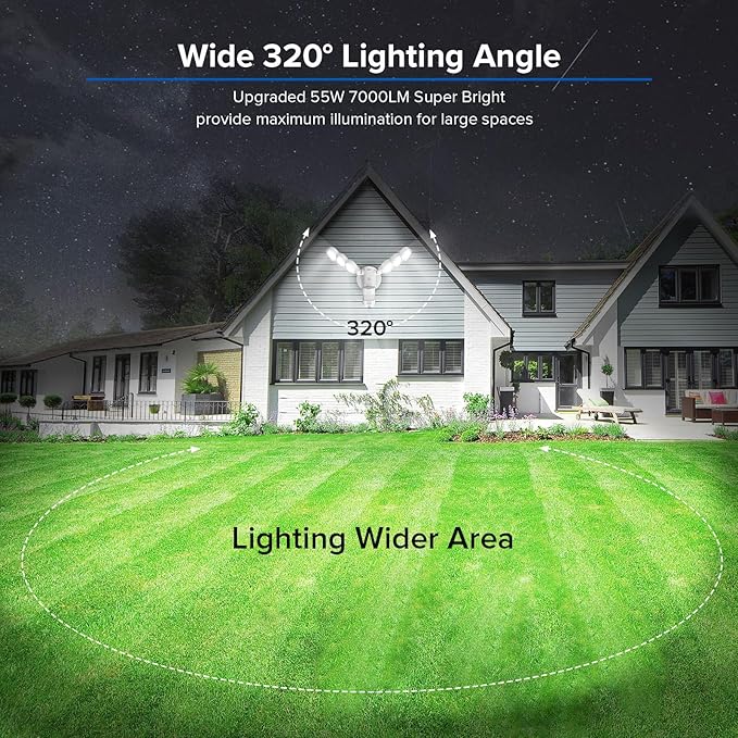 SANSI 55W Motion Sensor Outdoor Lights 7000LM Super Bright LED Security Lights - Image 2