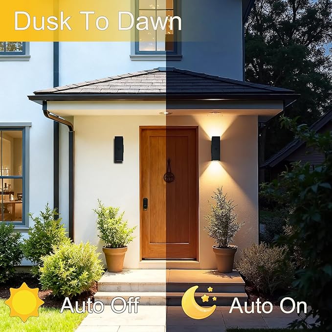 WISELUME 2 Pack Motion Sensor Outdoor Wall Lights, Dusk to Dawn Up & Down - Image 4