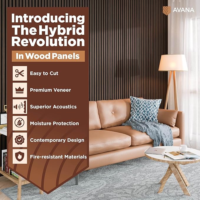 Avana Acoustic Wood Wall Panels – 47.2 x 12.6 Inch Dark Walnut Oak Acoustic - Image 2