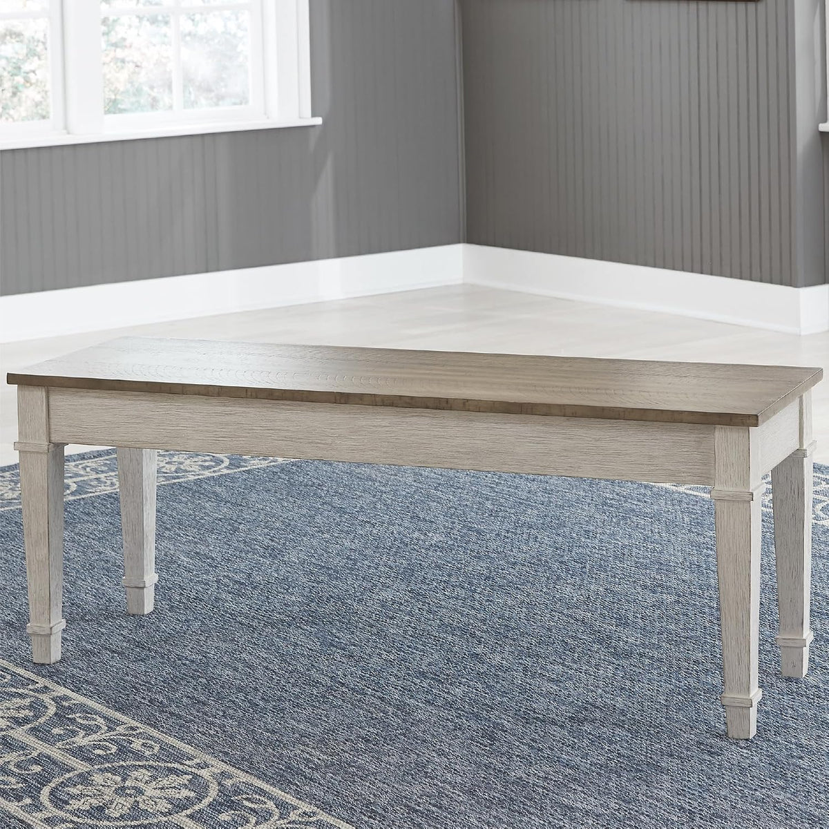 signature design by ashley skempton farmhouse storage bench shown in use