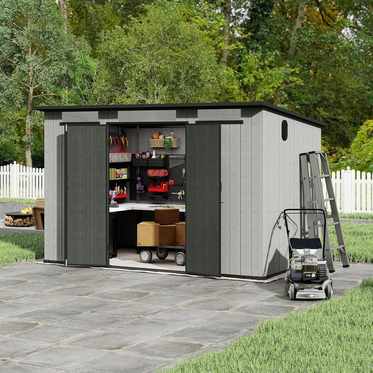 domi 6x11ft outdoor storage shed with double lockable, main product view