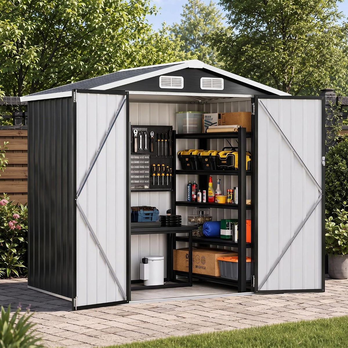 6x4ft outdoor storage shed, tool shed with sloping, main product view