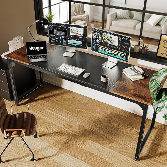 Huuger Computer Desk, 70 Inch Office Desk, Gaming Desk - Image 6
