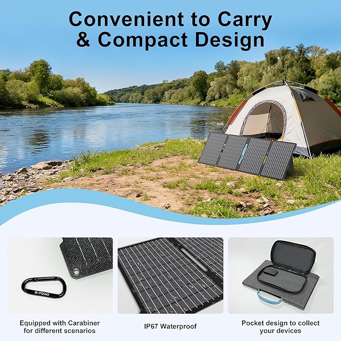 E-POWO 60W Portable Solar Panels Chargers - Image 4