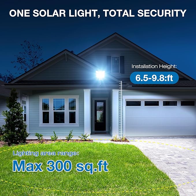Solar Lights Outdoor, IP66 Waterproof Solar Street Lights Outdoor, 6500K LED - Image 2