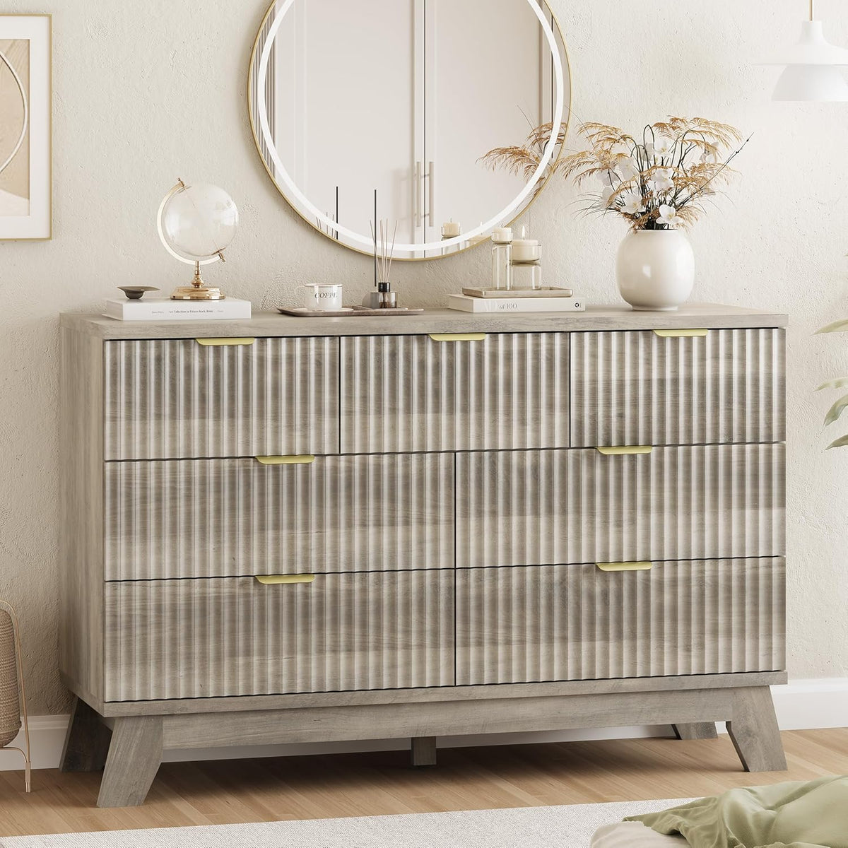 Xixini Fluted Dresser for Bedroom