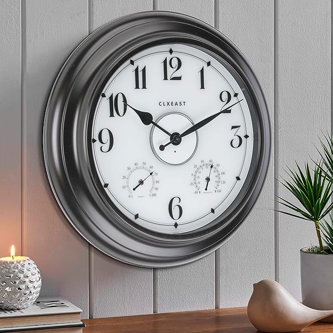 CLXEAST 24 Inch LED Self-Illuminated Outdoor Metal Clocks Waterproof, Large - Image 7