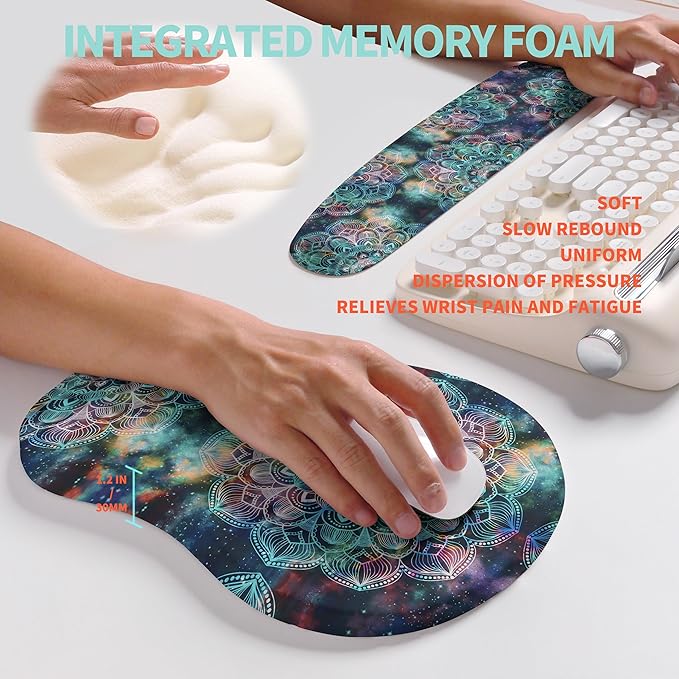 KUOSGM 2-in-1 Ergonomic Set, Wave Rise Keyboard Wrist Rest and Massage Bulge - Image 4