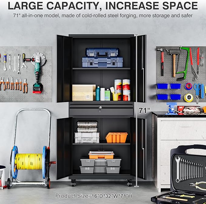 Metal Garage Storage Cabinet - Image 3