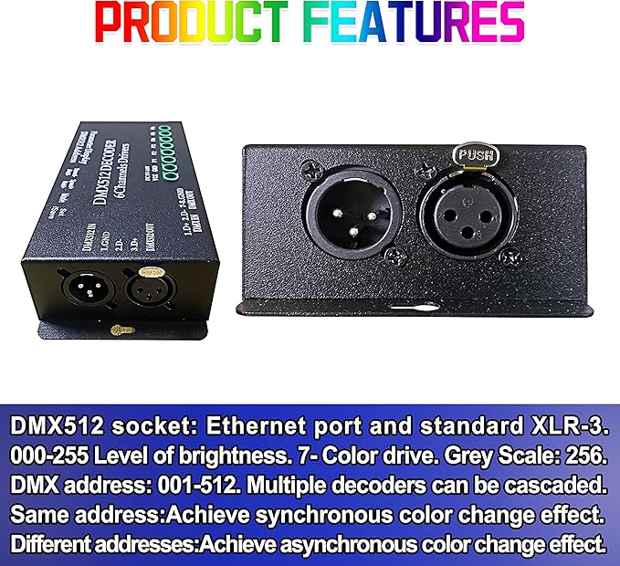CANRIA DC 5V-24V 6 Channel DMX512 Decoder LED Controller, - Image 4