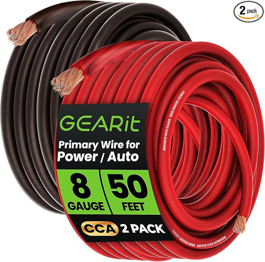 GEARit 8 Gauge Wire Copper Clad Aluminum CCA by GEARit