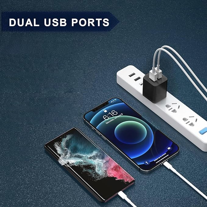 USB Wall Charger, Charger Block，Dual Port USB Cube Chargers，Power Adapter - Image 2