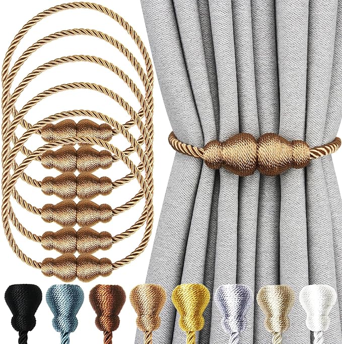 Nieffeiy Magnetic Curtain Tiebacks Outdoor Curtain Tie Backs Rope Decorative by CurtianTiebacks