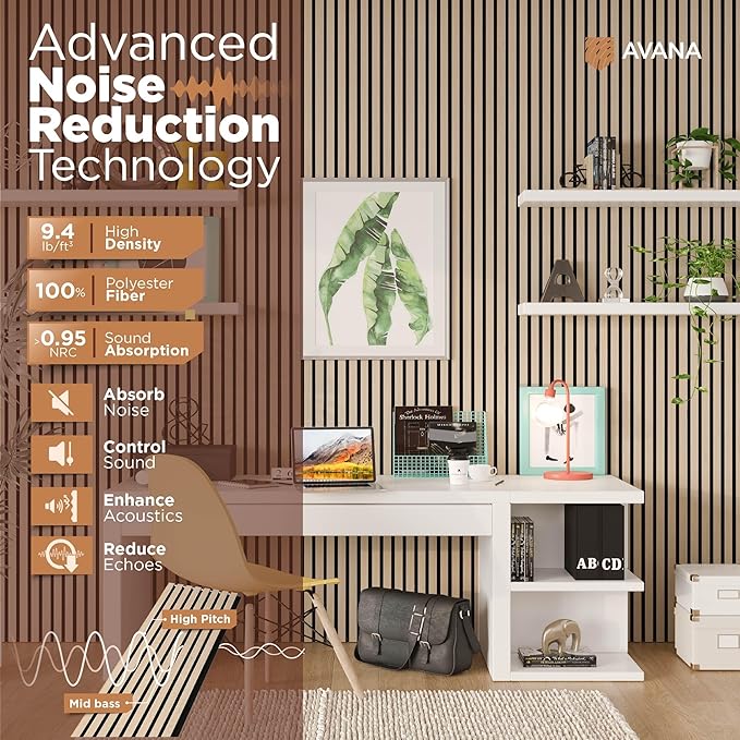 Avana Acoustic Wood Wall Panels – 94.4 x 12.6 Inch White Oak Acoustic Panels 2 - Image 5