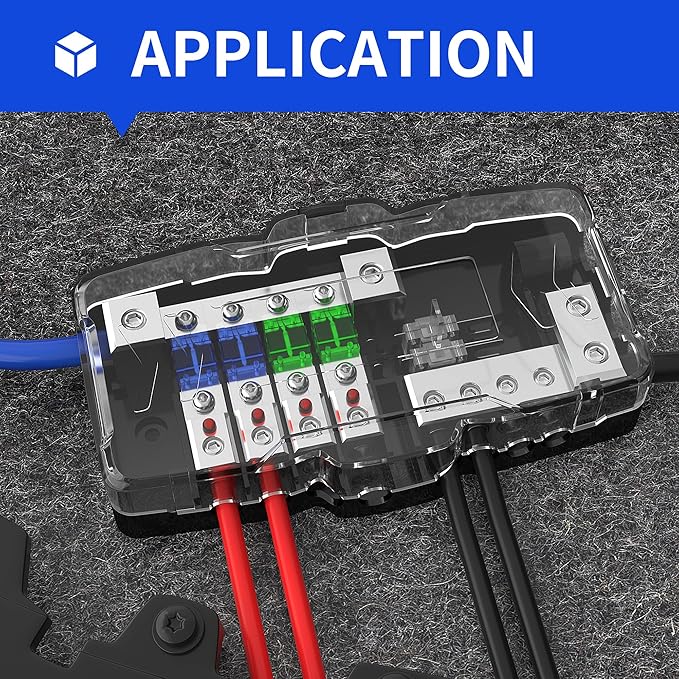RVBOATPAT Fused Power Distribution Block Car Audio Fused Distribution Block 12V - Image 6
