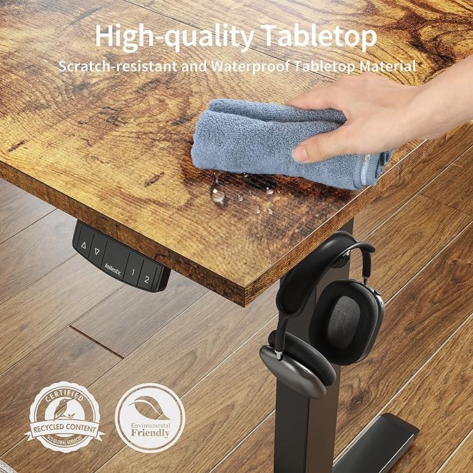 Agilestic Electric Standing Desk, Large 63 x 24 Inches Height Adjustable Desk - Image 6