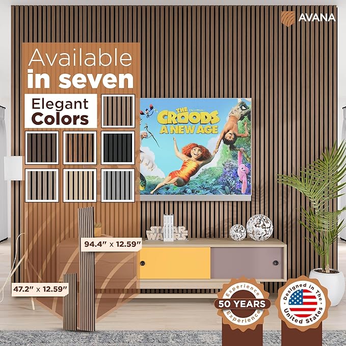Avana Modern Acoustic Wood Wall Panels – 94.4 X 12.6 Inch Smoke Walnut Acoustic - Image 7
