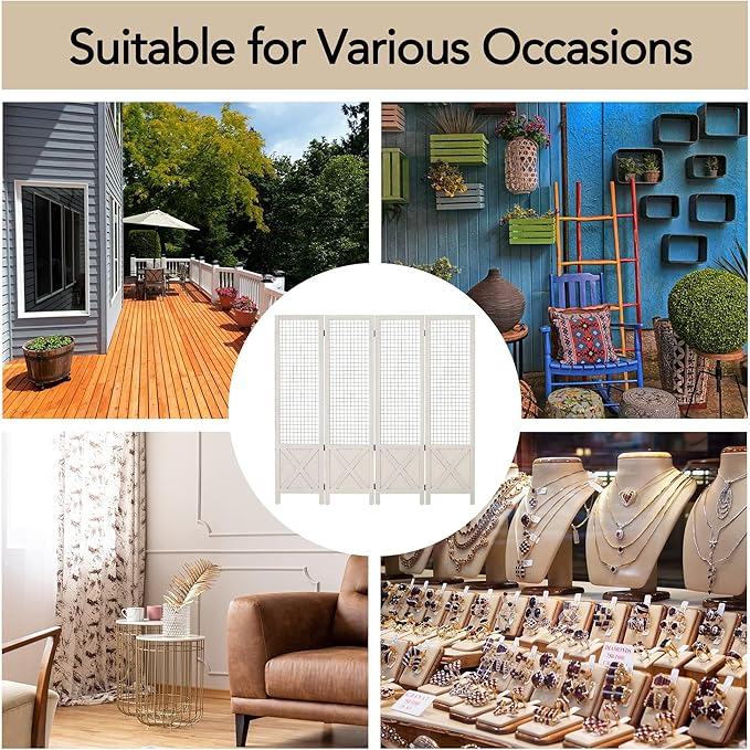 Wnutrees 4 Panel Gridwall Display, Portable Freestanding Display Board - Image 7