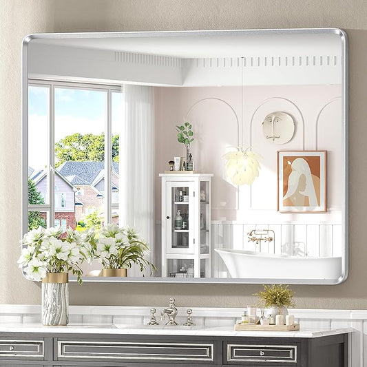48x36 Inch Silver Bathroom Mirror by GOLOMO