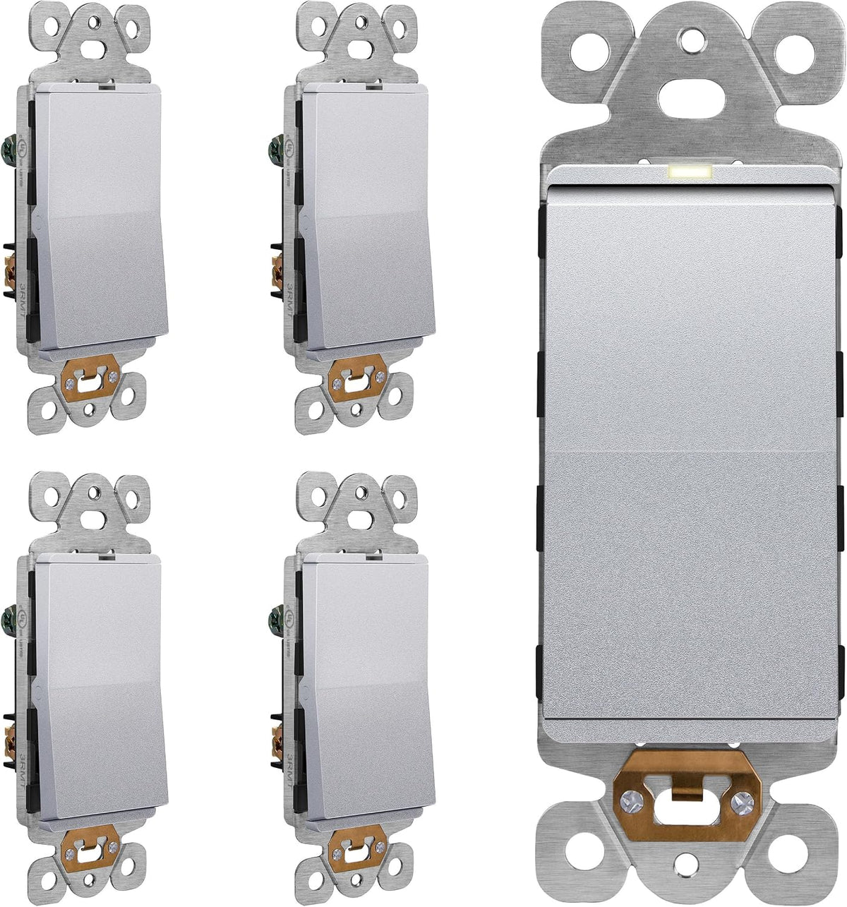 LIDER Minimalist Design Matte Finish Lighted Decorator Switch, Frameless Paddle
