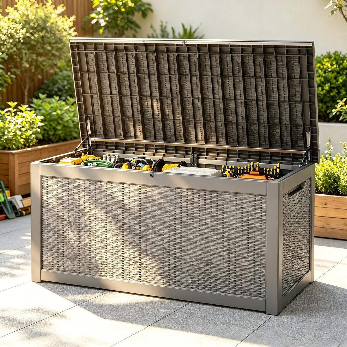 outdoor deck storage box,waterproof grey,320 gallon, main product view