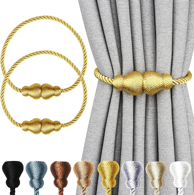 Nieffeiy Magnetic Curtain Tiebacks Outdoor Curtain Tie Backs Rope Decorative by CurtianTiebacks
