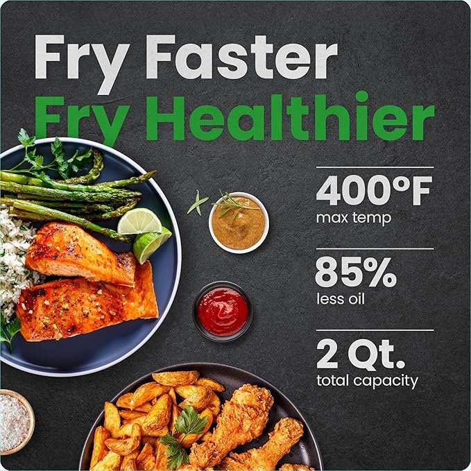 CHEFMAN 2 Qt Mini Air Fryer – Digital Space-Saving Compact Air Fryer - Image 2