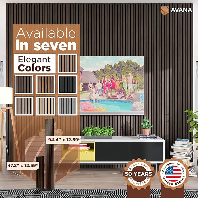 Avana Modern Acoustic Wood Wall Panels – 94.4x12.6 Inch Dark Walnut Acoustic - Image 7