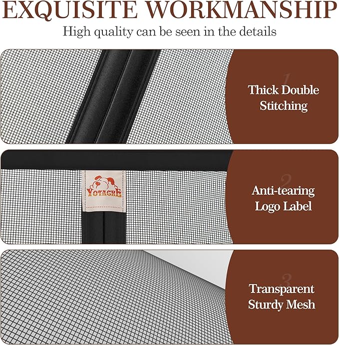 Yotache Magnetic Screen Door for 36"x80" Doors, Screen Size 38"x81" - Image 4
