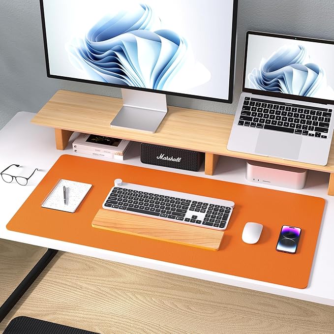 Aothia Leather Desk Pad Protector, Mouse Pad, Office Desk Mat, Non-Slip PU - Image 8