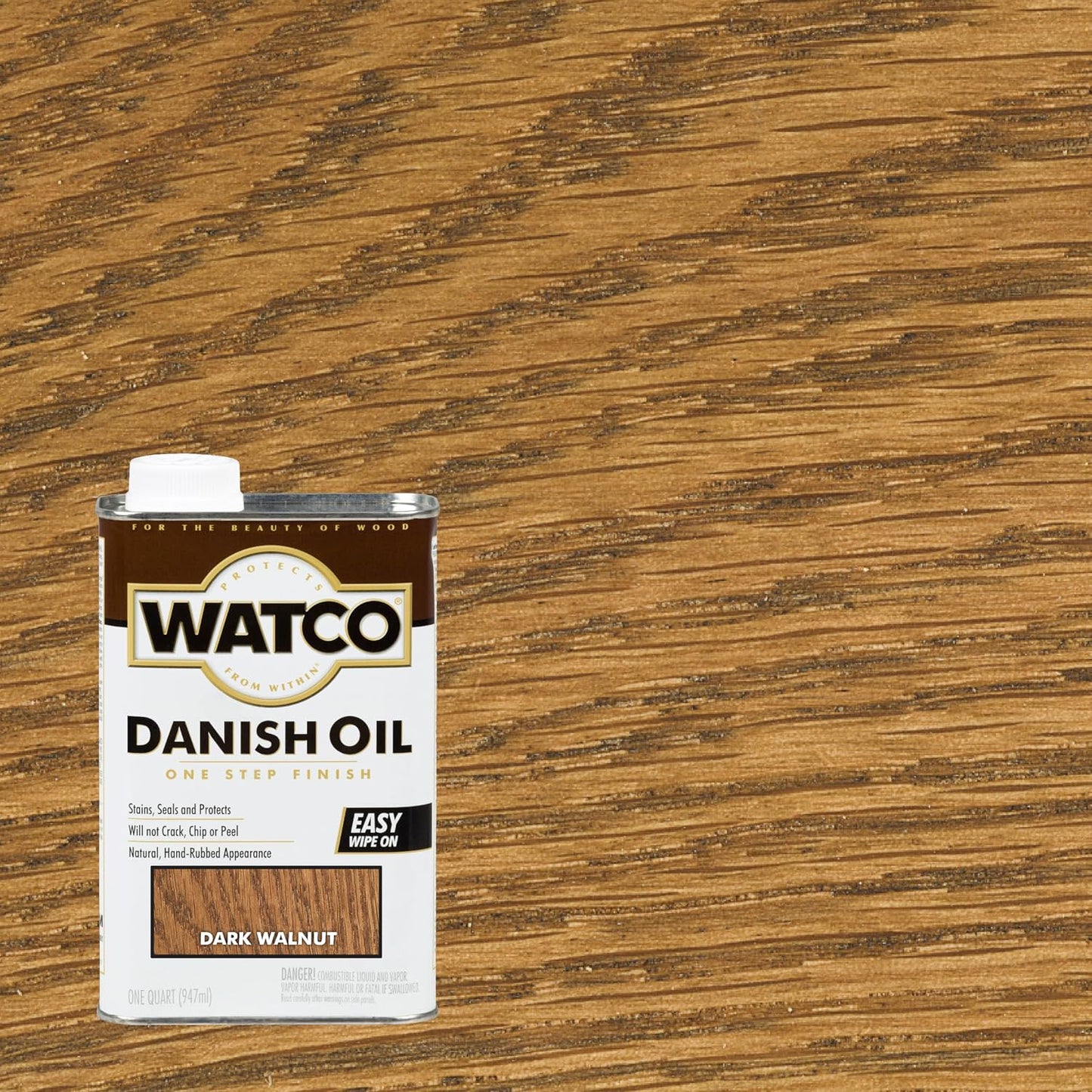 Watco 242220 Danish Oil Wood Finish, Quart, Dark Walnut