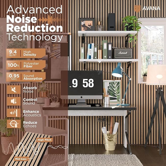 Avana Acoustic Wood Wall Panels – 94.4 X 12.6 Inch White Oak Acoustic Panels 4 - Image 5