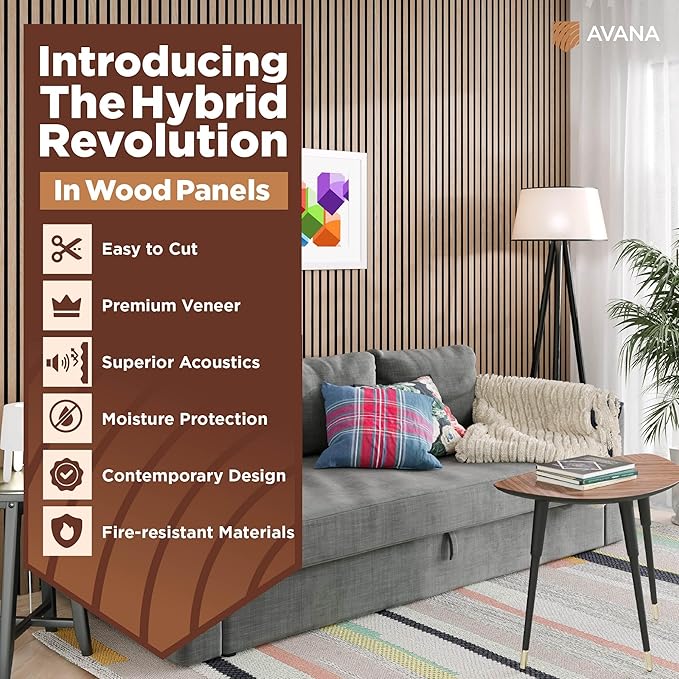 Avana Acoustic Wood Wall Panels – 94.4 X 12.6 Inch White Oak Acoustic Panels 4 - Image 2