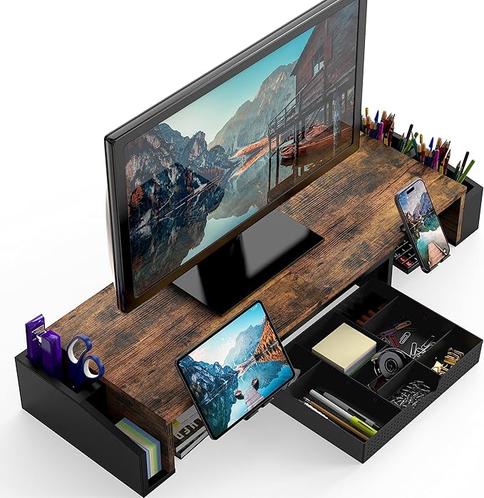 Simple Houseware Desk Dual Monitor Stand Riser - Image 2