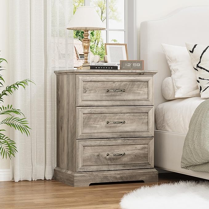 Nightstand Set of 2, Rustic Farmhouse Wood Small Dresser, Bedside Table - Image 7