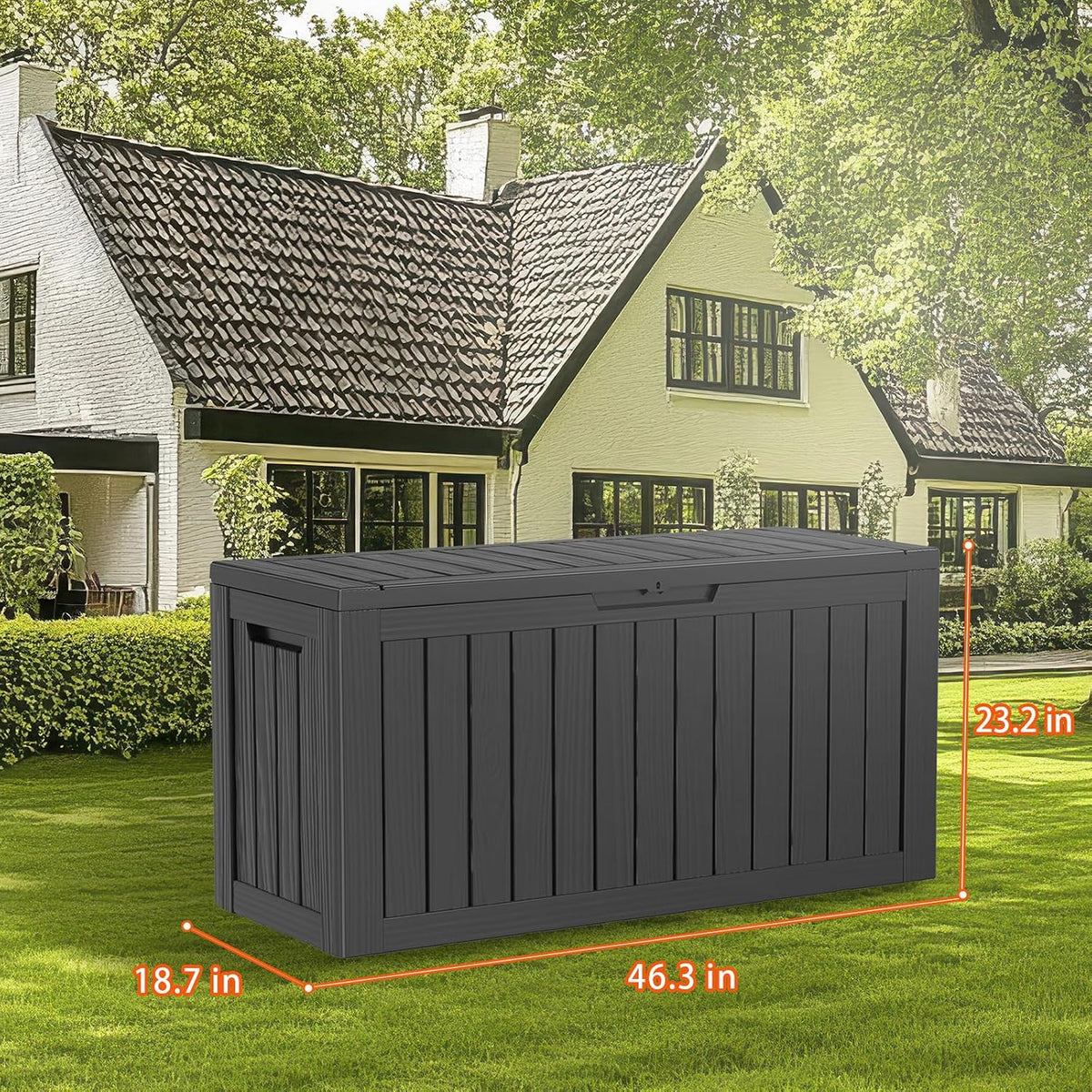 drato 80 gallon deck box, outdoor storage box, package contents