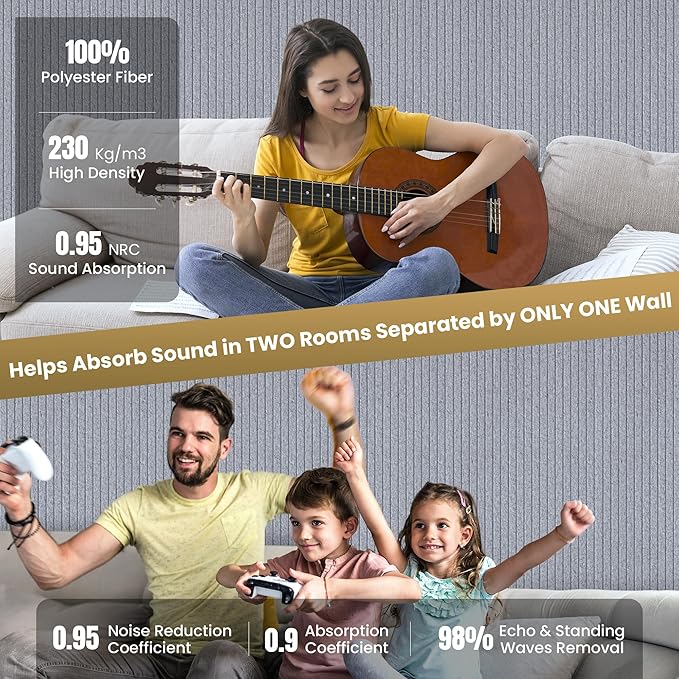 5 Pack Acoustic Panels, Premium Wall Sound Absorbing Panels, Decorative Sound - Image 7