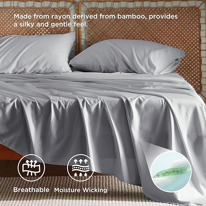 Bedsure Full Size Bed Sheets, Cooling Sheets, Rayon Derived from Bamboo - Image 4
