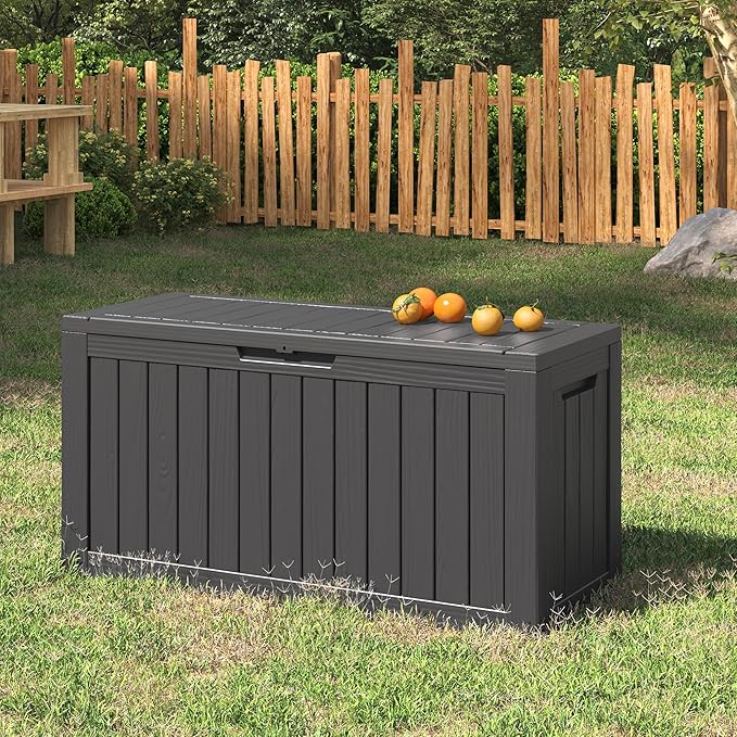 NUNU LAB Outdoor Storage Box, 80 Gallon Large Resin Sturdy Deck Box, Backyard by NUNULAB