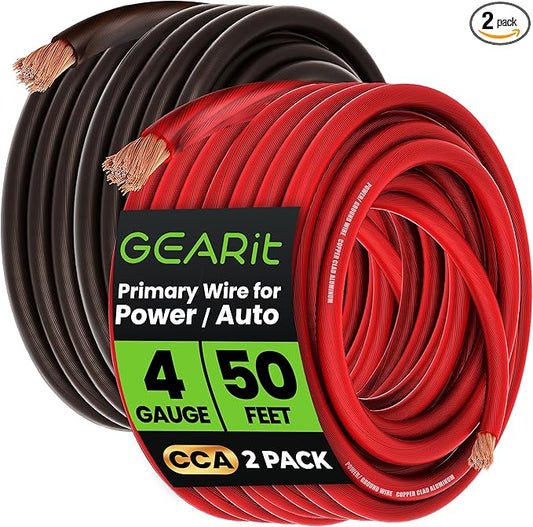 GEARit 4 Gauge Wire Copper Clad Aluminum CCA by GEARit