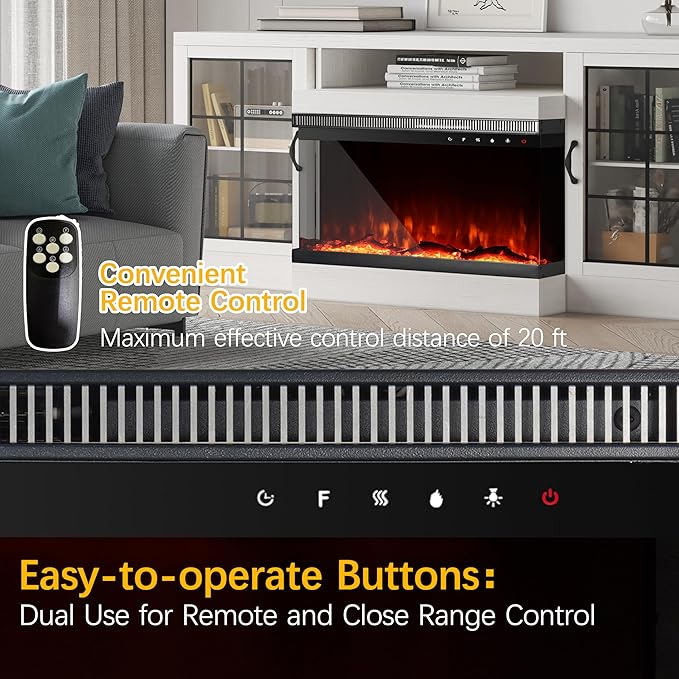 Charavector 30 inch 3-Sided Electric Fireplace Inserts - Image 4