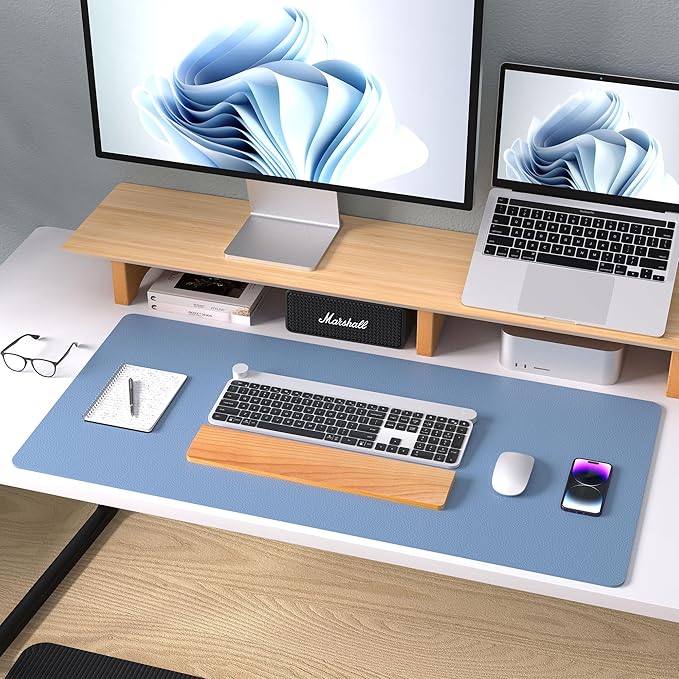 Aothia Leather Desk Pad Protector, Office Mat, Large Mouse Pad, Non-Slip PU - Image 8