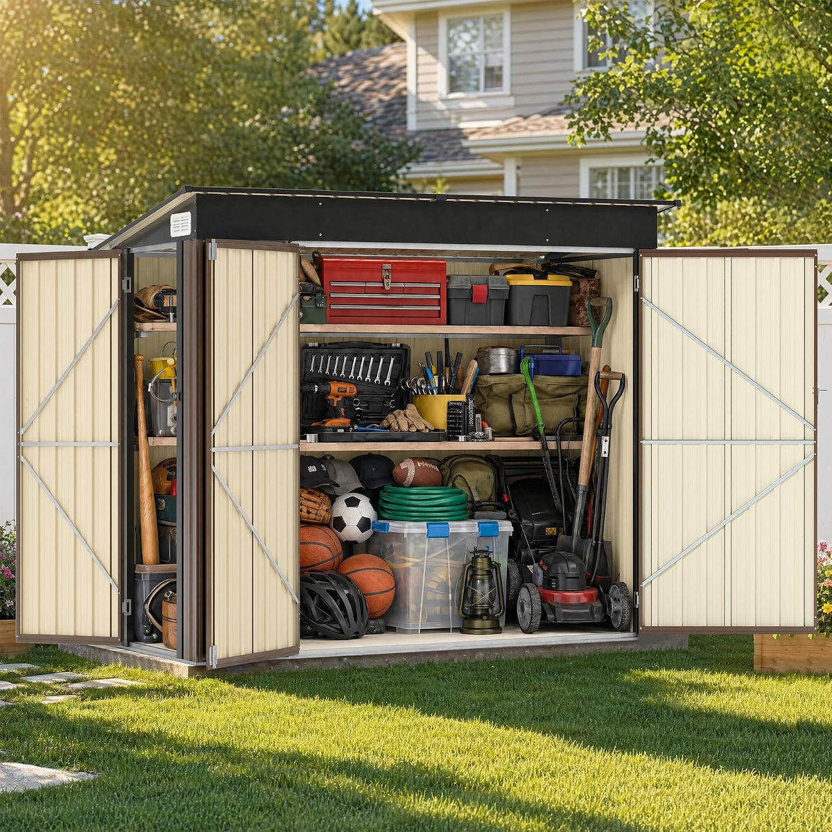 lausaint home 8 x 4 ft outdoor storage, main product view