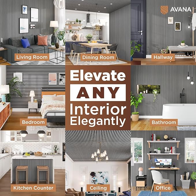 Avana Modern Acoustic Wood Wall Panels – 94.4 X 12.59 Inch Gray Oak Acoustic - Image 3