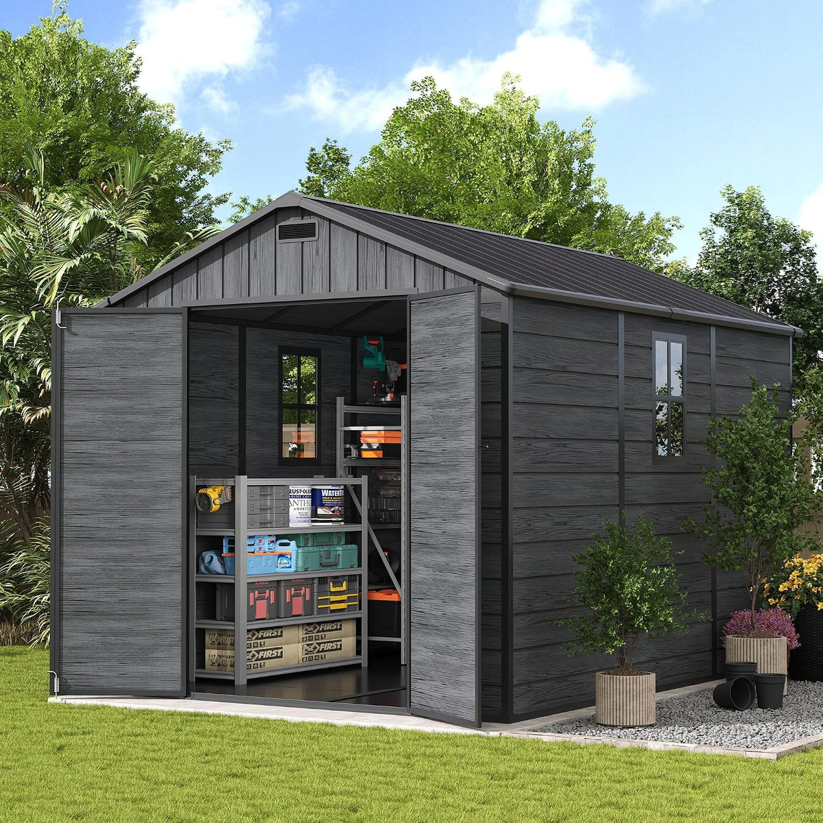 udpatio outdoor resin storage shed 8 x 10, main product view