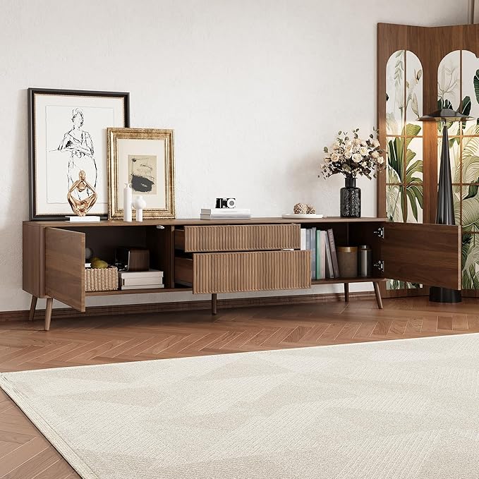 Merax Mid Century 70" TV Stand, Modern Entertainment Center - Image 3