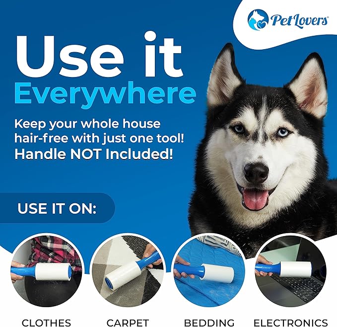 PetLovers Extra Sticky Lint Roller 6 Pack of Refills Only - Image 4