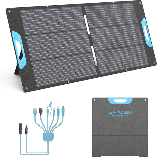 110W Portable Solar Panel for Power Station, 23.5% High Efficiency ETFE