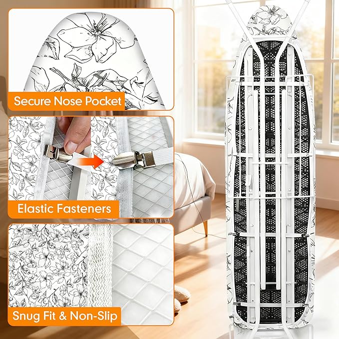 Ironing Board Cover and Pad, 21x54 Extra Large Thick Iron Padding, Scorch & - Image 5